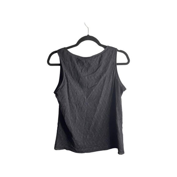 Kathy Ireland basic black fully lined tank top with lace floral design. Size LRG - Picture 2 of 4
